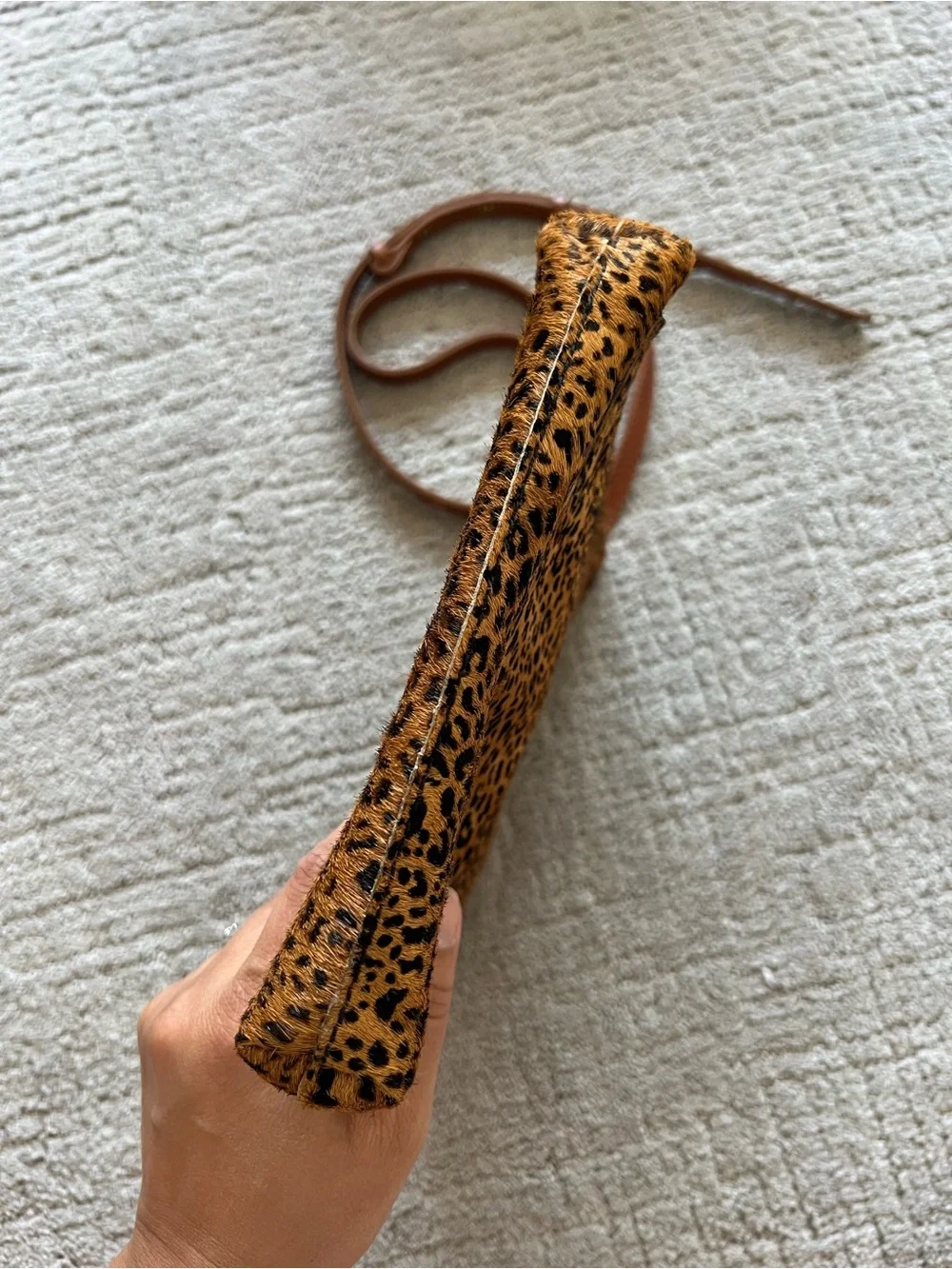 Madewell The Slim Brooklyn Crossbody Bag, Mini Leopard Calf Hair